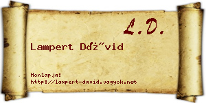 Lampert Dávid névjegykártya