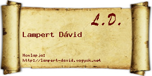 Lampert Dávid névjegykártya